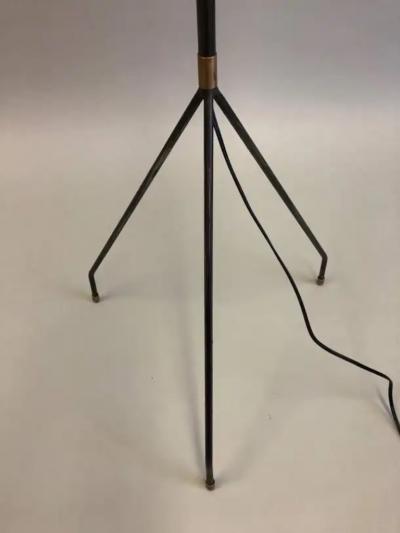 Pierre Guariche Pair of French Mid Century Modern Minimalist Iron Floor Lamps Pierre Guariche