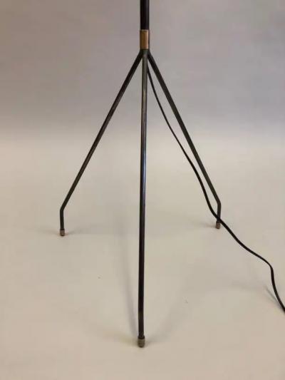 Pierre Guariche Pair of French Mid Century Modern Minimalist Iron Floor Lamps Pierre Guariche