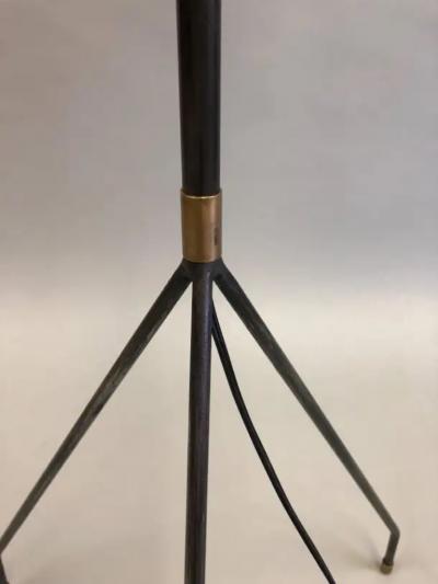 Pierre Guariche Pair of French Mid Century Modern Minimalist Iron Floor Lamps Pierre Guariche