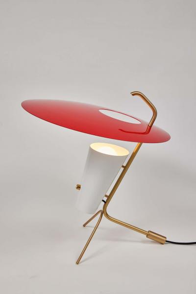 Pierre Guariche Pierre Guariche G24 Table Lamp in Red and White for Sammode Studio