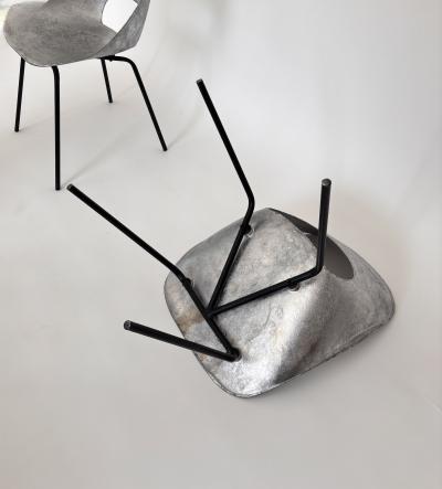 Pierre Guariche Pierre Guariche for Steiner France Cast Aluminum Pair of Tulip Chairs c1954