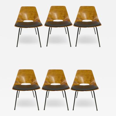 Pierre Guariche Six Tonneau chairs by Pierre Guariche Editions Steiner France circa 1954