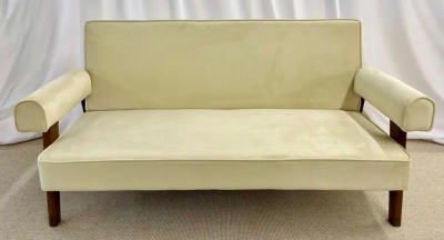 Pierre Jeanneret Authentic Pierre Jeanneret Upholstered Bridge Sofa Mid Century Modern Markings