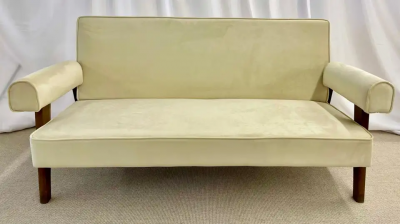 Pierre Jeanneret Authentic Pierre Jeanneret Upholstered Bridge Sofa Mid Century Modern Markings