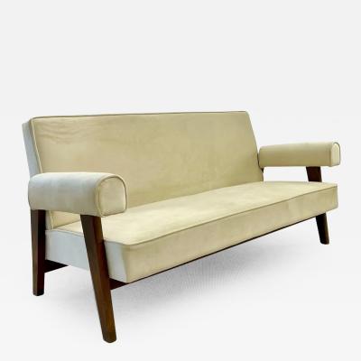 Pierre Jeanneret Authentic Pierre Jeanneret Upholstered Bridge Sofa Mid Century Modern Markings