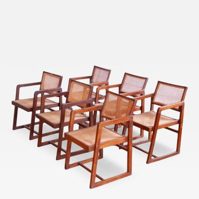 Pierre Jeanneret Beautiful set of six box armchairs by Pierre Jeanneret circa late 1950s 