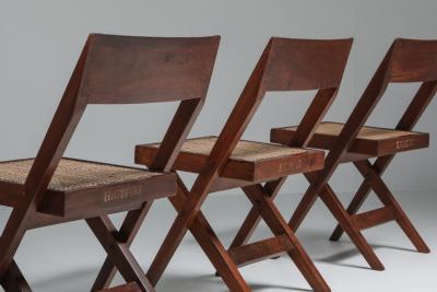 Pierre Jeanneret Library chair by Pierre Jeanneret set of four 1950s