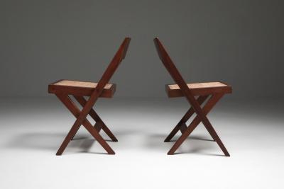 Pierre Jeanneret Library chair by Pierre Jeanneret set of four 1950s