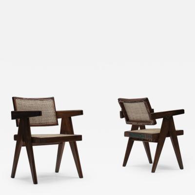 Pierre Jeanneret Office Cane Chairs by Pierre Jeanneret 1955