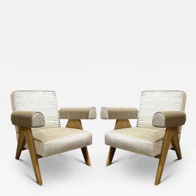 Pierre Jeanneret PAIR OF PIERRE JEANNERET 1960 CAPITOL COMPLEX ARMCHAIR IN LIPARI CREMA