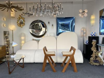 Pierre Jeanneret Pair of Compas Wood Counter Stools Italy