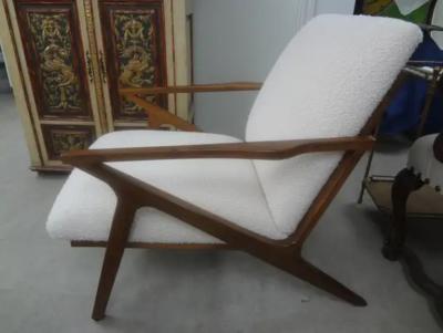 Pierre Jeanneret Pair of French Mid Century Modern Jeanneret Style Lounge Chairs