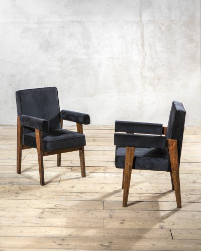 Pierre Jeanneret Pierre Jeanneret Advocate Armchairs Teak Frame 1955