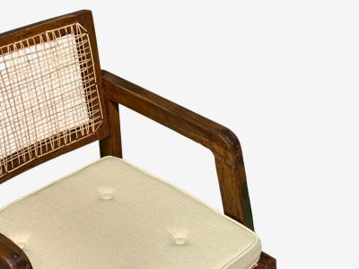 Pierre Jeanneret Pierre Jeanneret Box Armchair Teak Cane Chandigarh India 1960s