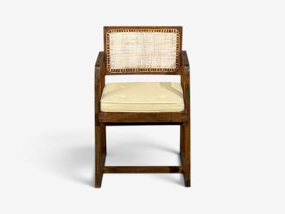 Pierre Jeanneret Pierre Jeanneret Box Armchair Teak Cane Chandigarh India 1960s