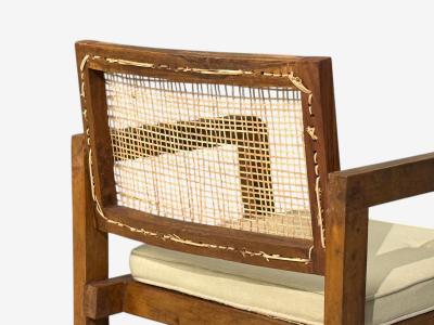 Pierre Jeanneret Pierre Jeanneret Box Armchair Teak Cane Chandigarh India 1960s