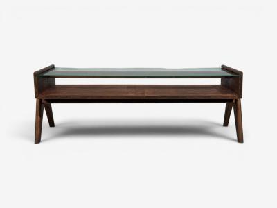 Pierre Jeanneret Pierre Jeanneret Coffee Table Teak Glass Chandigarh India 1960s