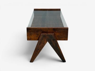 Pierre Jeanneret Pierre Jeanneret Coffee Table Teak Glass Chandigarh India 1960s
