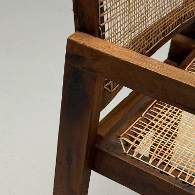 Pierre Jeanneret Pierre Jeanneret French Mid Century Modern 12 Box Dining Chairs Teak Cane