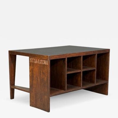 Pierre Jeanneret Pierre Jeanneret Pigeonhole Desk Teak Leatherette Chandigarh India 1960s