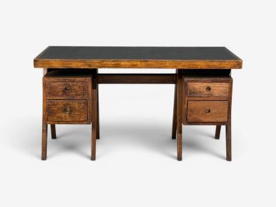 Pierre Jeanneret Pierre Jeanneret Rare Writing Desk Teak Leatherette Chandigarh India 1960s