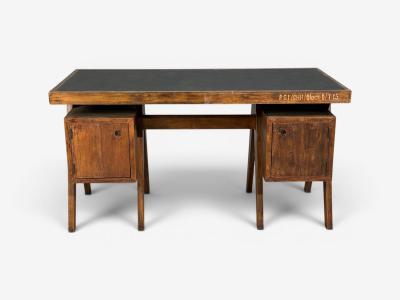 Pierre Jeanneret Pierre Jeanneret Rare Writing Desk Teak Leatherette Chandigarh India 1960s