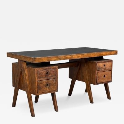 Pierre Jeanneret Pierre Jeanneret Rare Writing Desk Teak Leatherette Chandigarh India 1960s