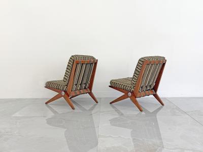Pierre Jeanneret Pierre Jeanneret Scissor Lounge Chairs Knoll 1965 Original Cushions Included