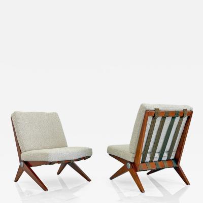 Pierre Jeanneret Pierre Jeanneret Scissor Lounge Chairs Knoll 1965 Original Cushions Included