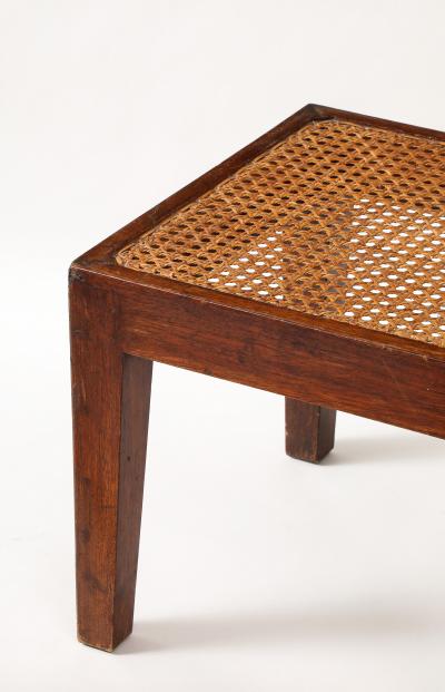 Pierre Jeanneret Pierre Jeanneret Side Teak Tables Rattan Tops Period Work France c 1940 s