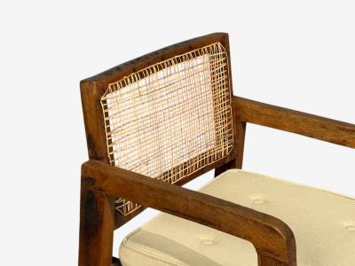 Pierre Jeanneret Pierre Jeanneret Six Dining Chairs Teak Cane Chandigarh India 1960s