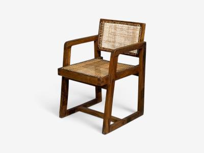Pierre Jeanneret Pierre Jeanneret Six Dining Chairs Teak Cane Chandigarh India 1960s