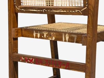 Pierre Jeanneret Pierre Jeanneret Six Dining Chairs Teak Cane Chandigarh India 1960s