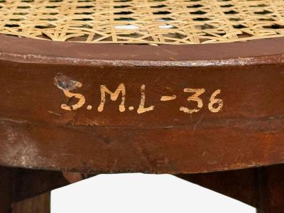 Pierre Jeanneret Pierre Jeanneret Stools Cane Teak Chandigarh India c 1960s