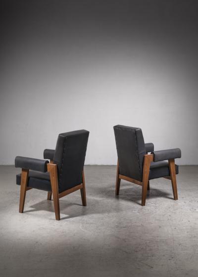 Pierre Jeanneret Pierre Jeanneret pair of Chandigarh High Court armchairs 1950s