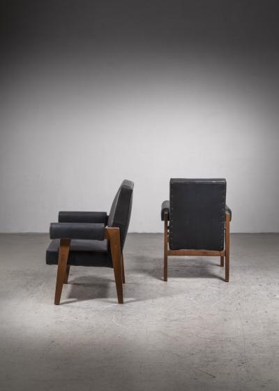 Pierre Jeanneret Pierre Jeanneret pair of Chandigarh High Court armchairs 1950s