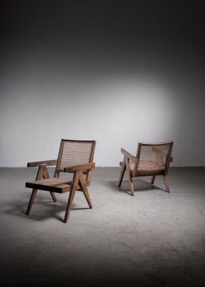 Pierre Jeanneret Pierre Jeanneret pair of Chandigarh High Court easy chairs 1950s