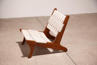 Pierre Jeanneret Rope Lounge Chair Attributed to Pierre Jeanneret 