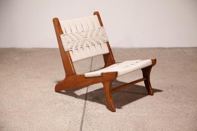 Pierre Jeanneret Rope Lounge Chair Attributed to Pierre Jeanneret 