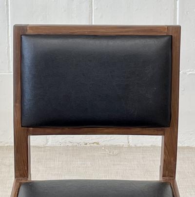 Pierre Jeanneret Set Six Authentic Upholstered Armless Dining Side Chairs Mid Century Modern