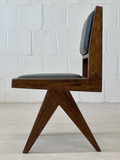 Pierre Jeanneret Set Six Authentic Upholstered Armless Dining Side Chairs Mid Century Modern