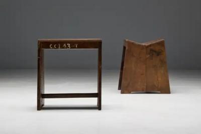 Pierre Jeanneret Sewing Stools PJ SI 68 A by Pierre Jeanneret India 1960s