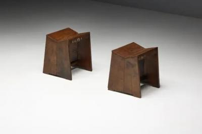Pierre Jeanneret Sewing Stools PJ SI 68 A by Pierre Jeanneret India 1960s