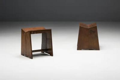 Pierre Jeanneret Sewing Stools PJ SI 68 A by Pierre Jeanneret India 1960s