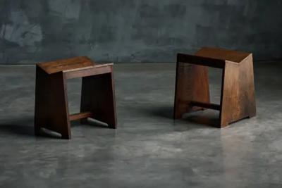 Pierre Jeanneret Sewing Stools PJ SI 68 A by Pierre Jeanneret India 1960s