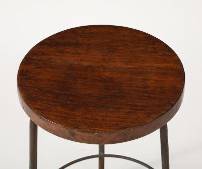 Pierre Jeanneret Teak and Steel Stool by Pierre Jeanneret Chandigarh India c 1960