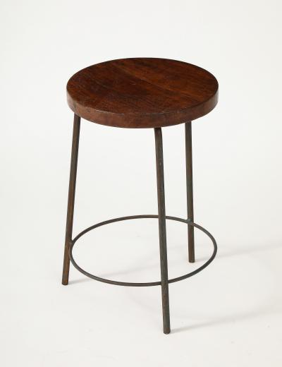 Pierre Jeanneret Teak and Steel Stool by Pierre Jeanneret Chandigarh India c 1960