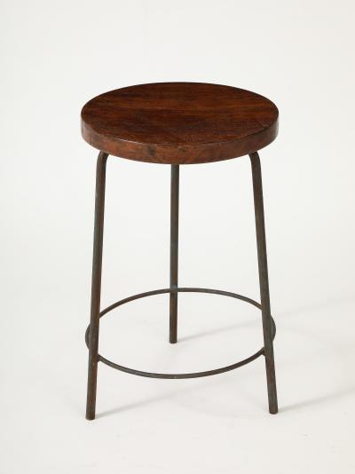Pierre Jeanneret Teak and Steel Stool by Pierre Jeanneret Chandigarh India c 1960