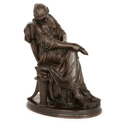 Pierre Jules Cavelier Classical style bronze sculpture of Penelope by Cavelier and Barbedienne