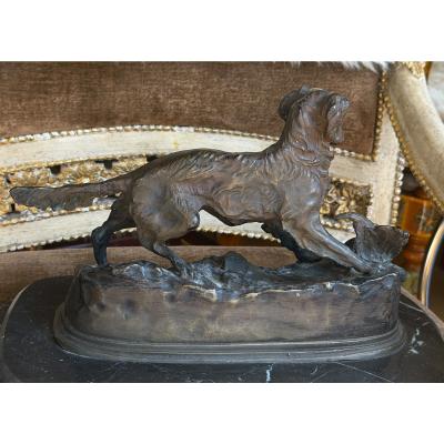 Pierre Jules M ne Antique French Bronze Dog Sculpture by Pierre Jules Mene
